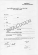 Certificat de conformité COC Dodge